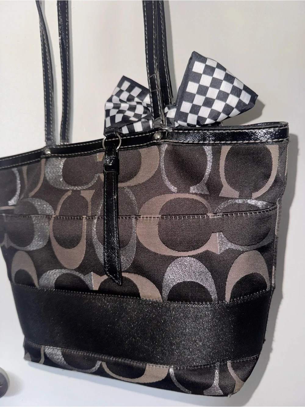 Coach signature monogram tote bag